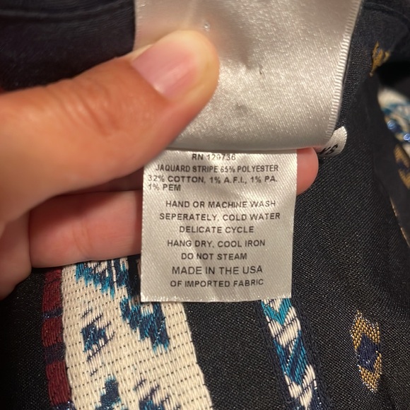 Finley Jeanette Taos in Navy Blue Western Horse Embroidered Shirt Dress - Picture 10 of 10